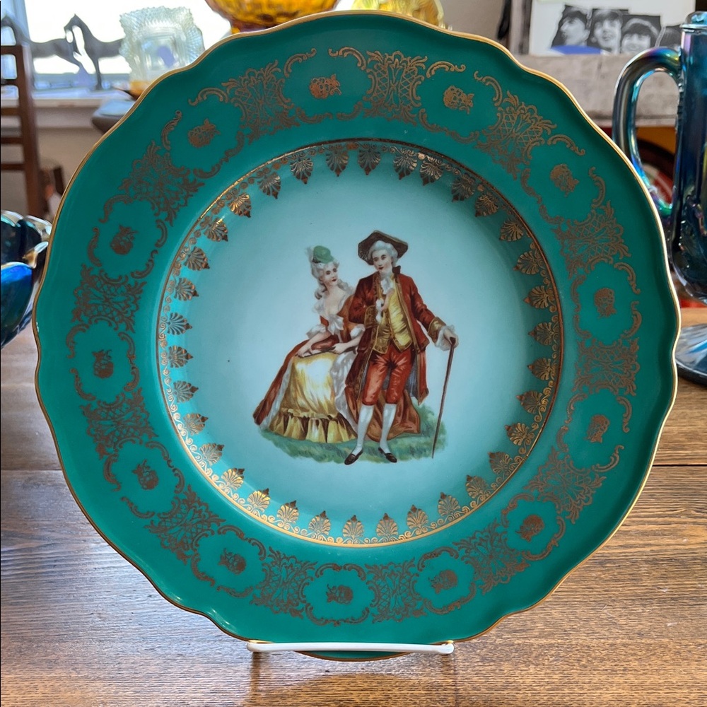 Decorative porcelain plate produced by JKW (Josef Kuba) in Western Germany